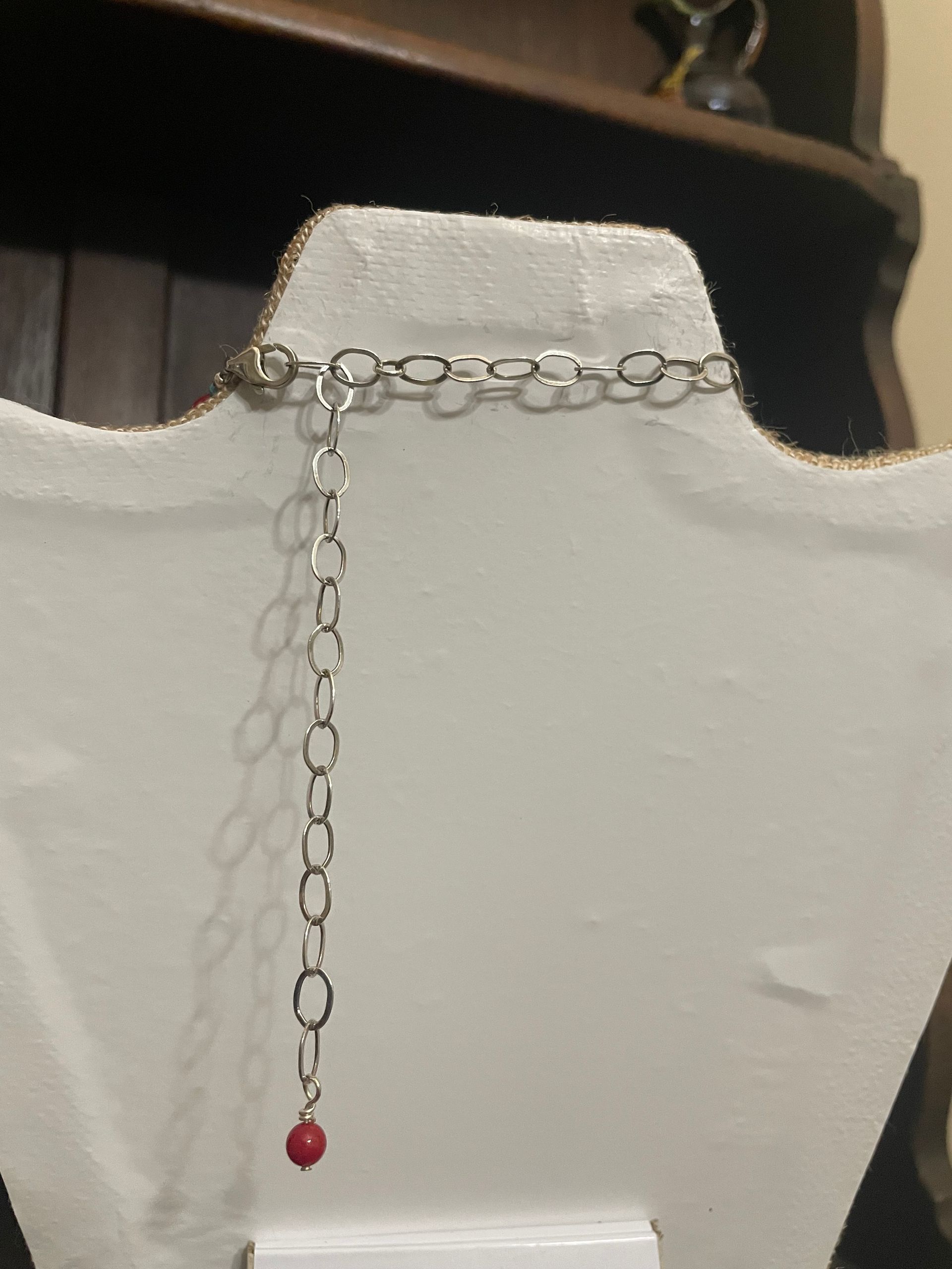 Red Coral & Turquoise Heishi Necklace