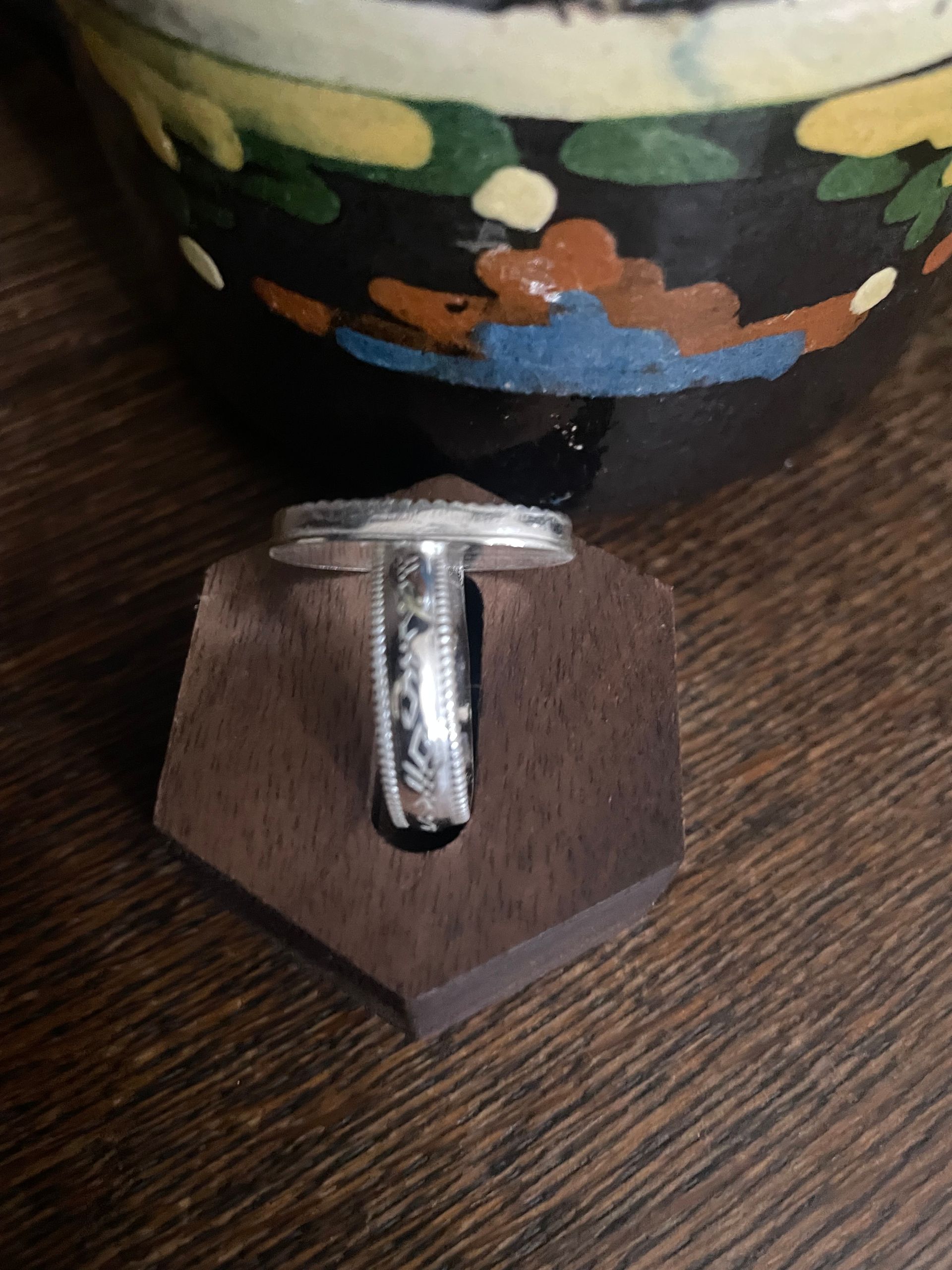 Sterling Silver & Owyhee Jasper Ring, Size 9.5