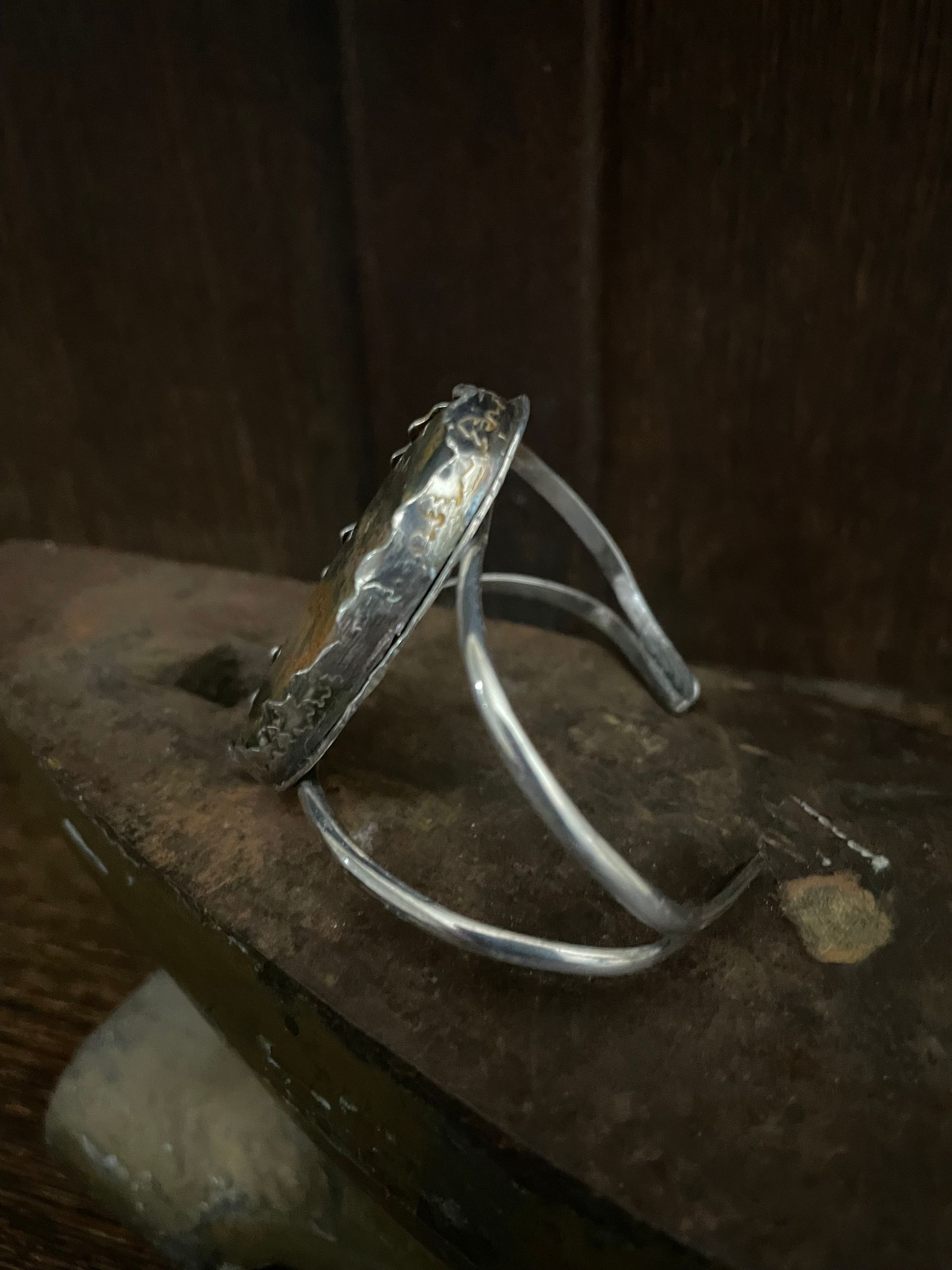 Sterling Silver and Bloodstone Cuff Bracelet