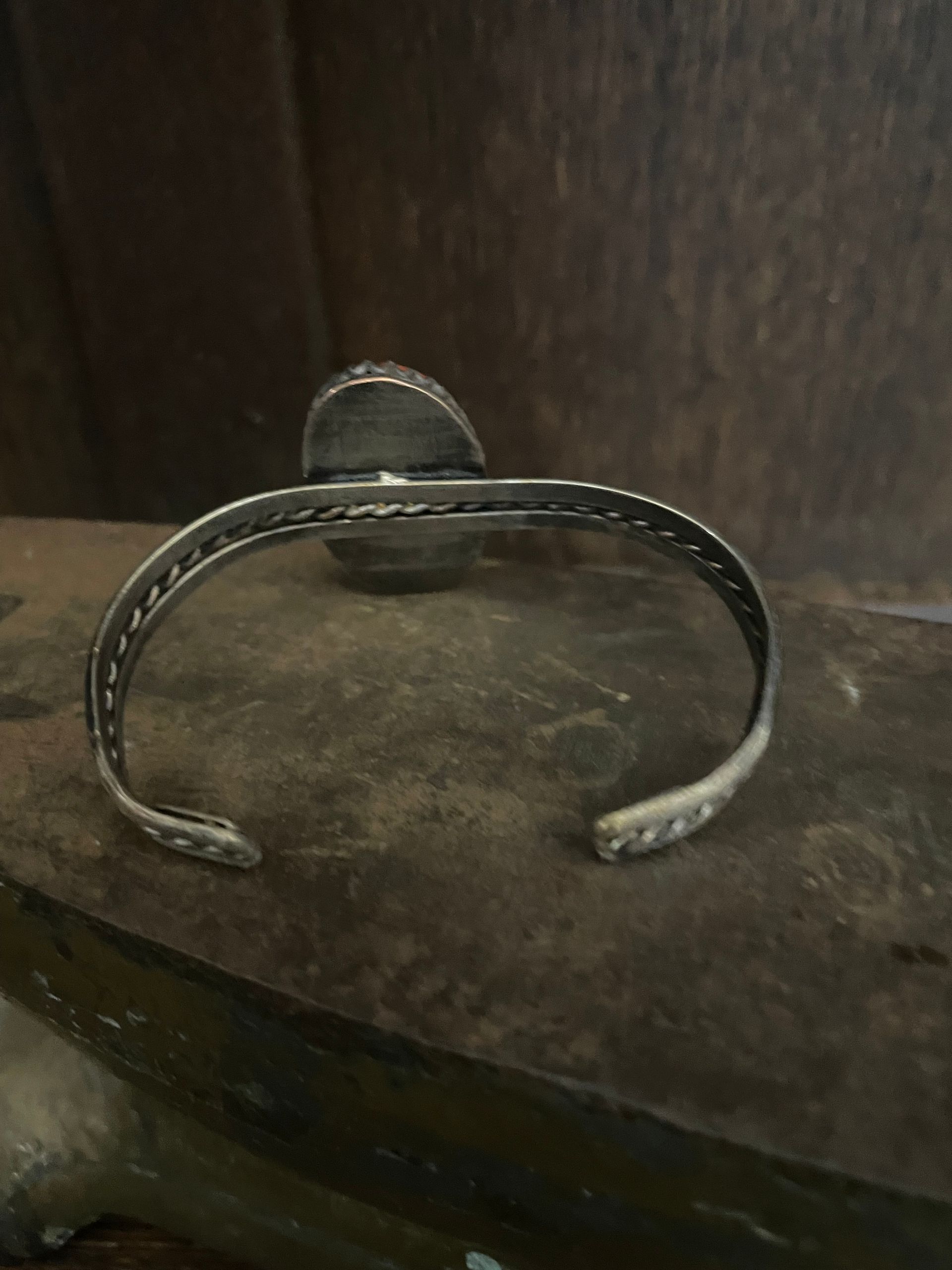 Brass & Seam Agate Cuff Bracelet