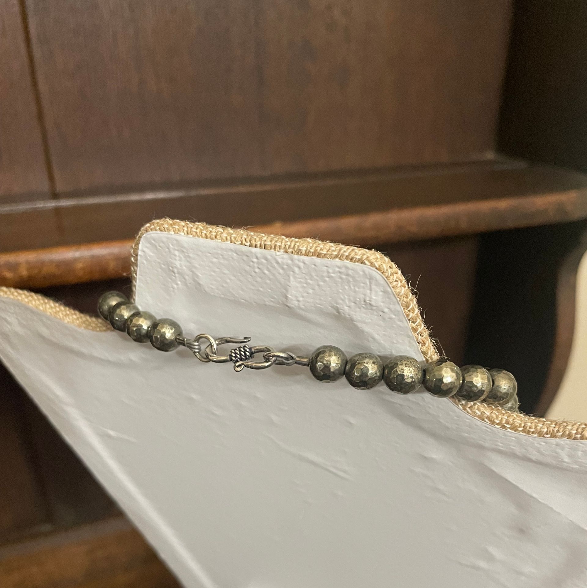 Green Moss Agate & Multi-Strand Pyrite Necklace