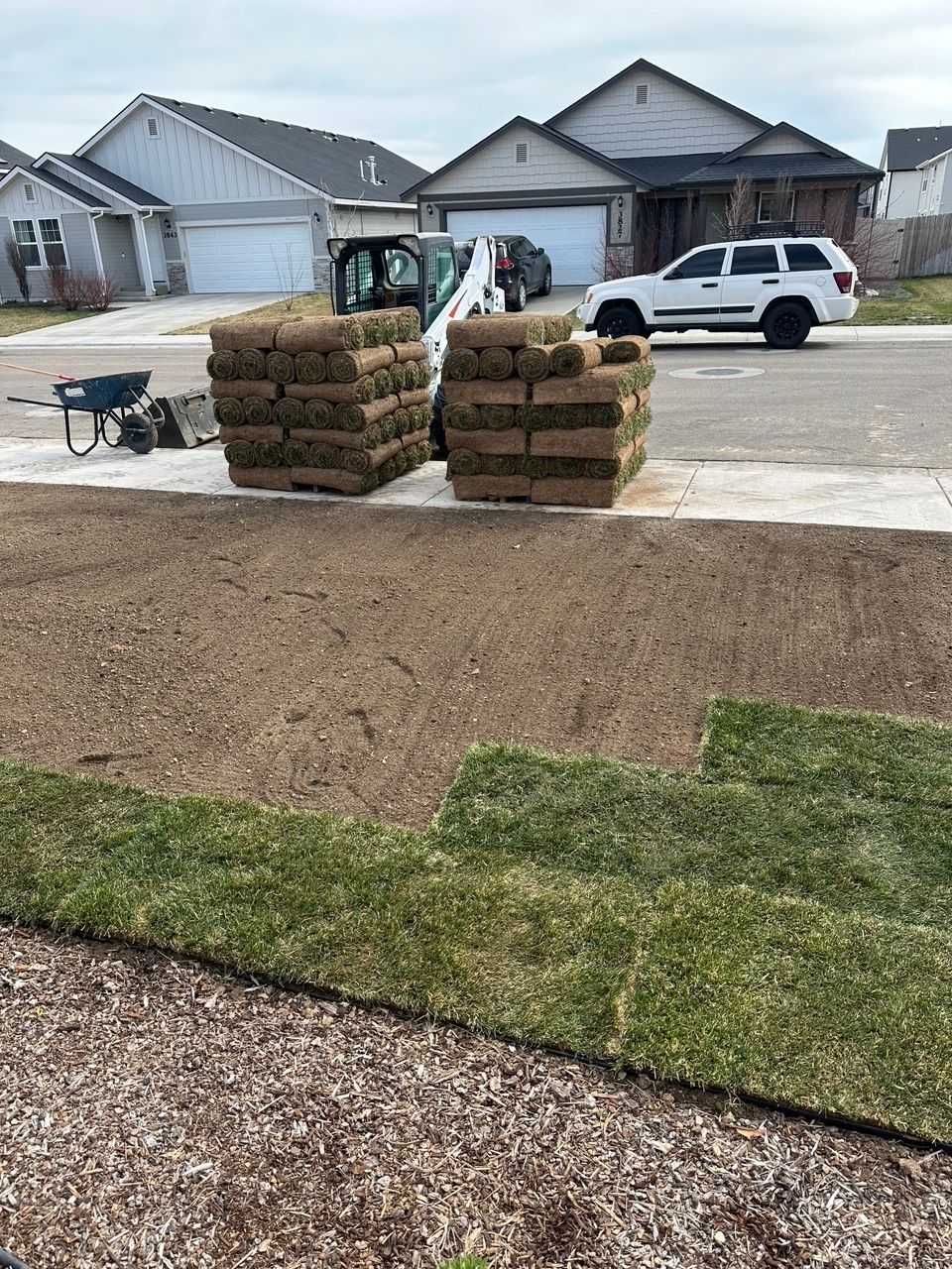 sod installation in front yard