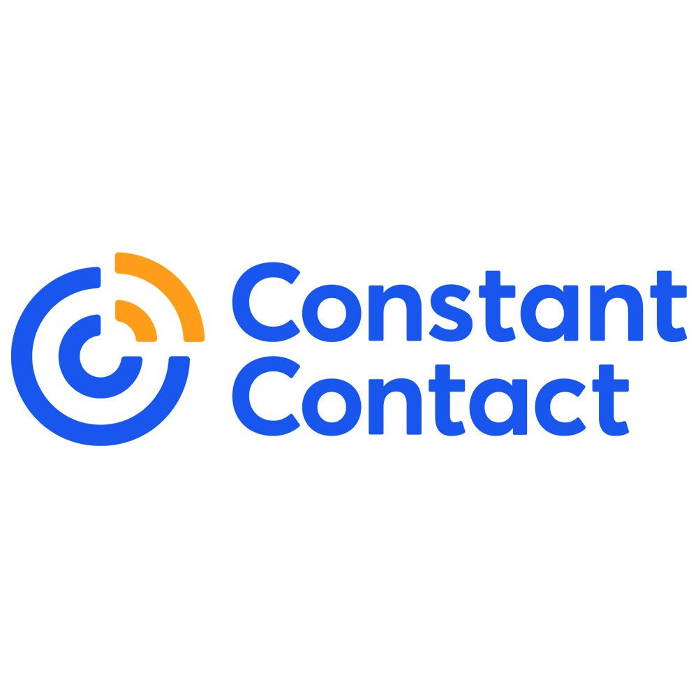 The constant contact logo is blue and orange on a white background.