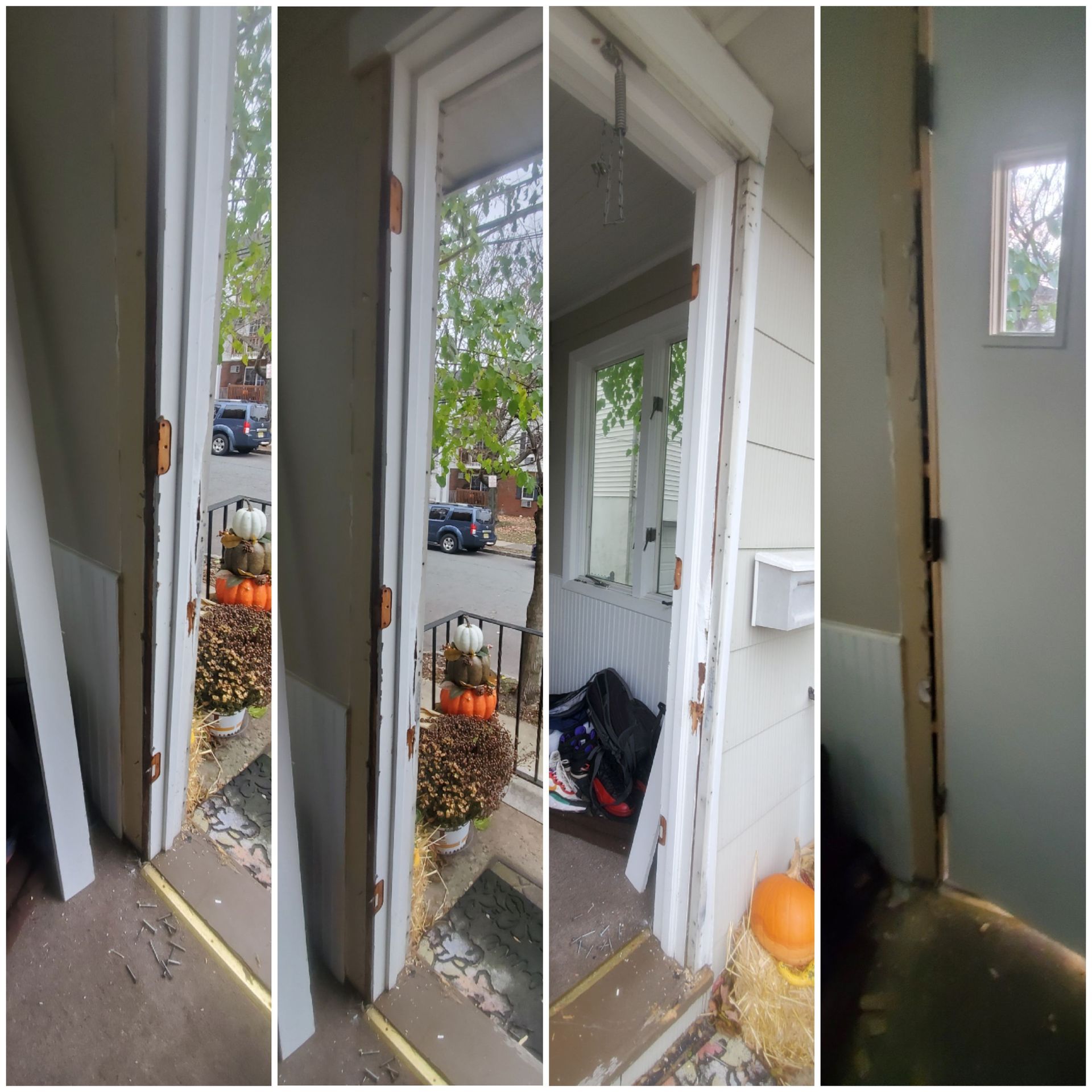 A collage of photos showing the inside of a house