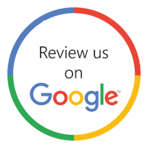 A google logo that says review us on google