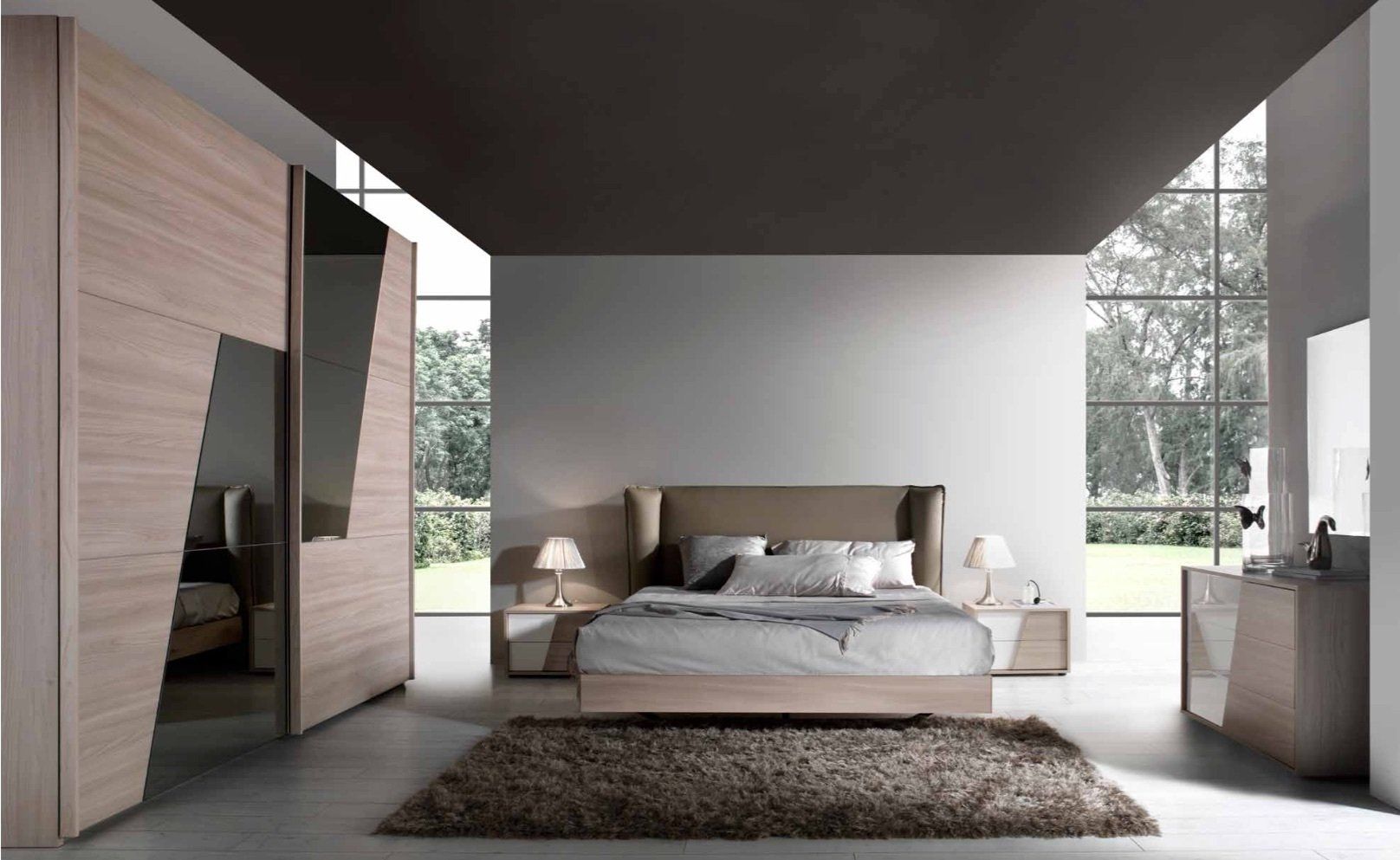 Camera matrimoniale con arredi in stile moderno