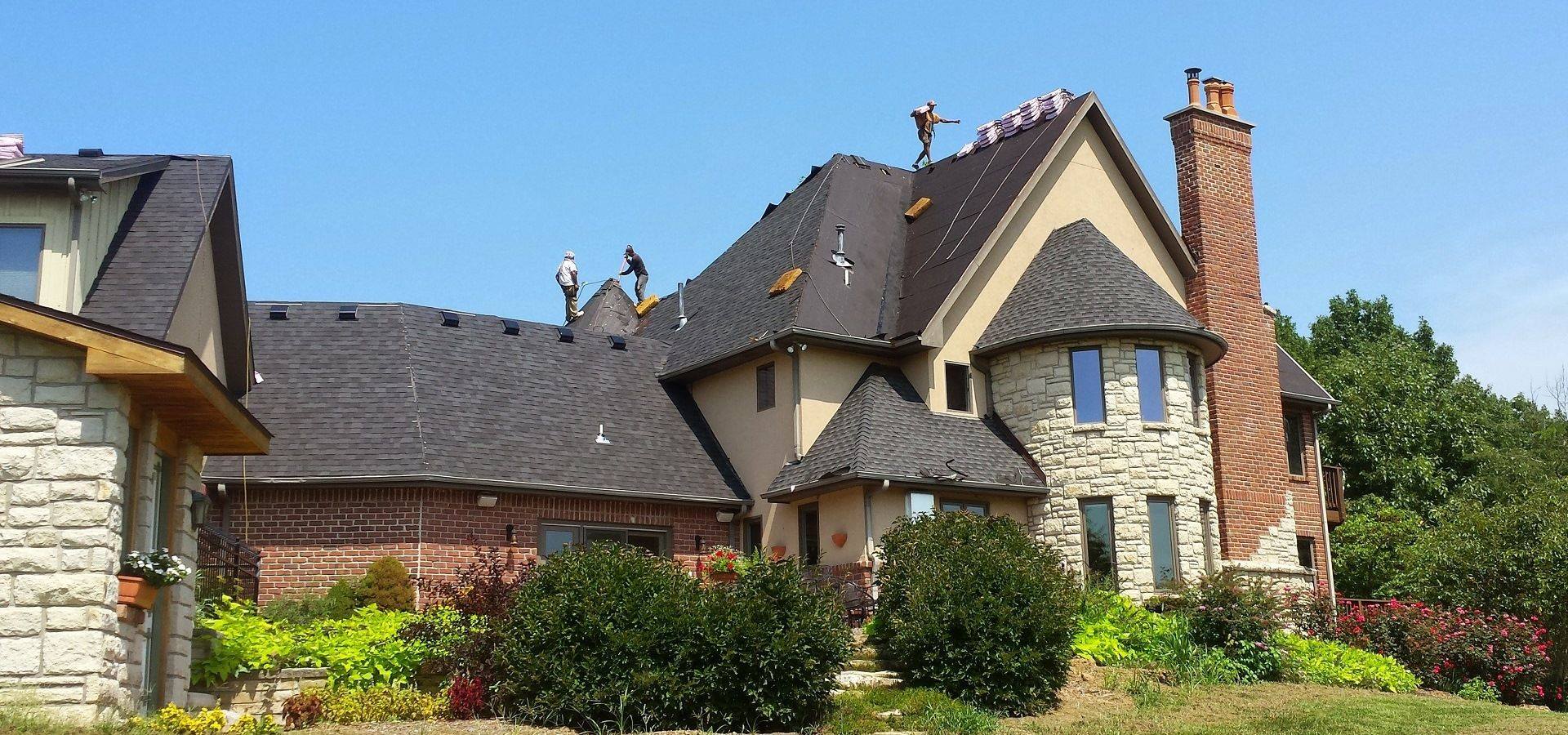 reroof in progress by ram roofing and remodeling in louisville kentucky