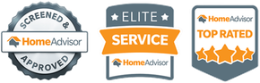 Home Advisor Screened & Approved, Elite Service & Top Rated Badges