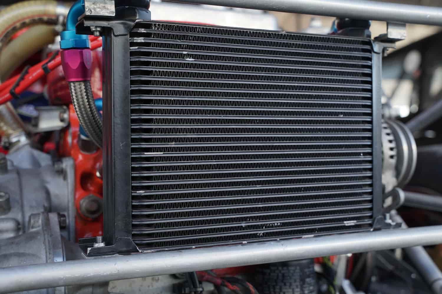 A Close Up of a Radiator on a Car Engine — Berrimah Radiator Service In Berrimah, NT