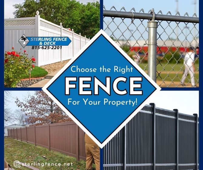 A blue diamond with the words choose the right fence for your property