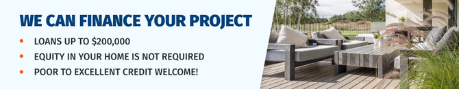 A banner that says we can finance your project