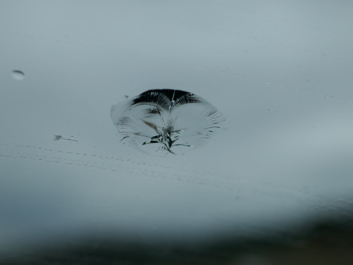 chipped windscreen on a car