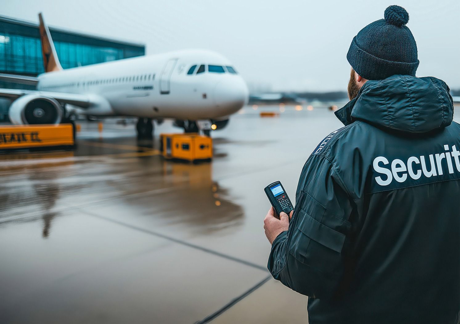 寵物海外返台入境工程意象－地勤人員於停機坪監控航班，象徵針對檢疫文件預審、隔離所預約與台灣輸入許可申請之全流程掌控。