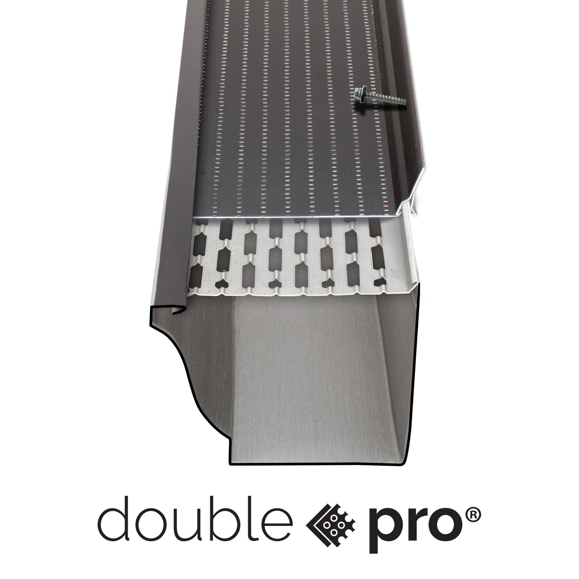 Une photo d'une gouttière double pro sur fond blanc