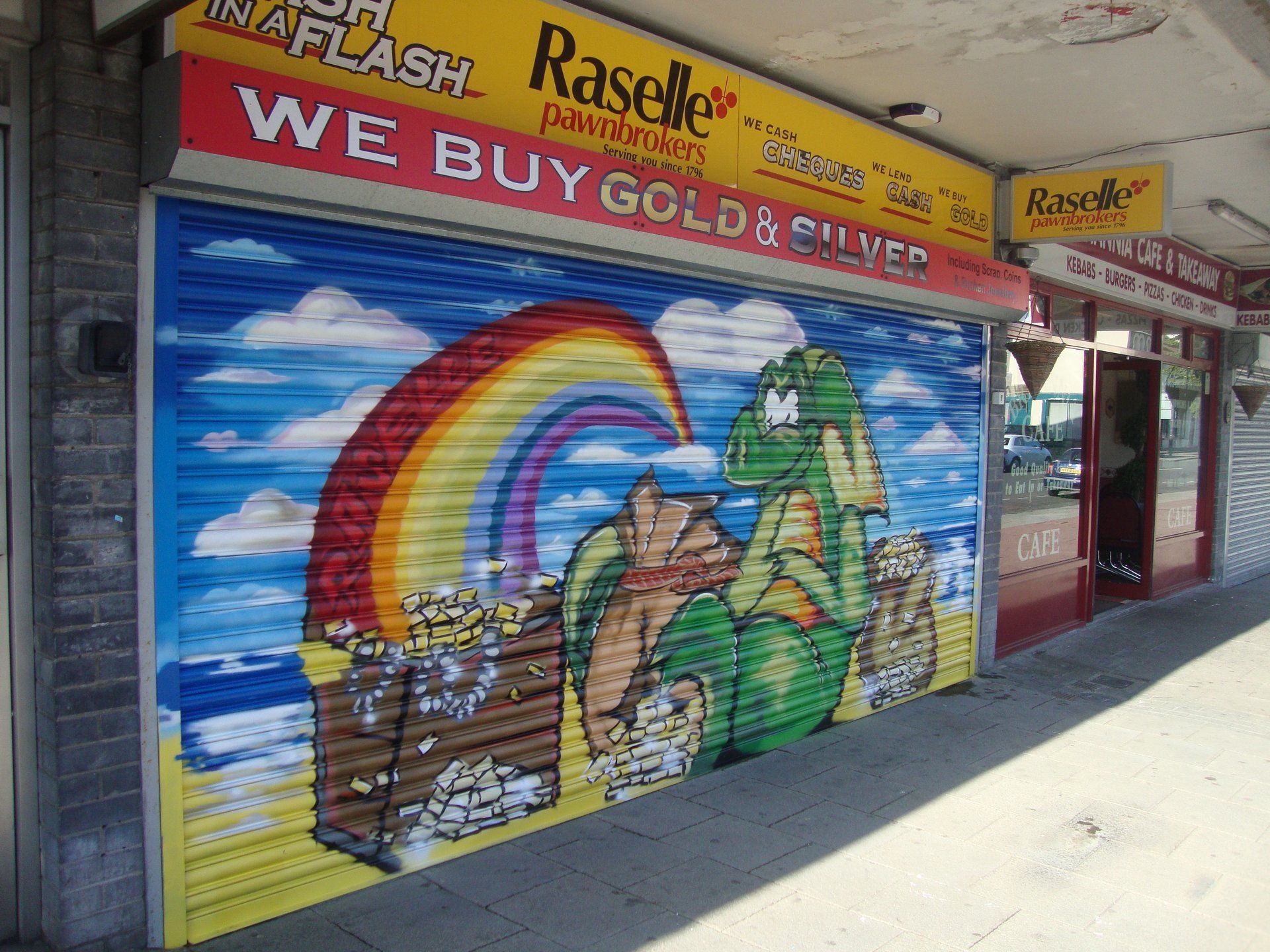 Roller Shutter Mural in a shop in Staple Hill