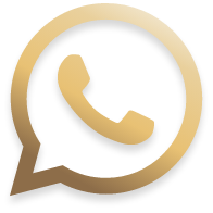 Ein goldenes WhatsApp-Symbol auf weißem Hintergrund