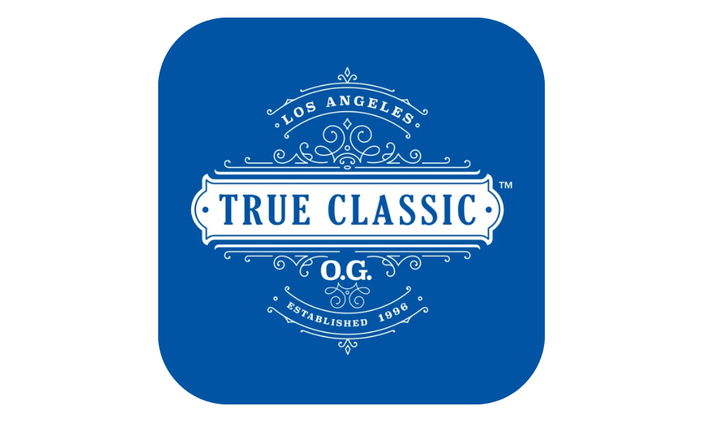 Blue square logo with 