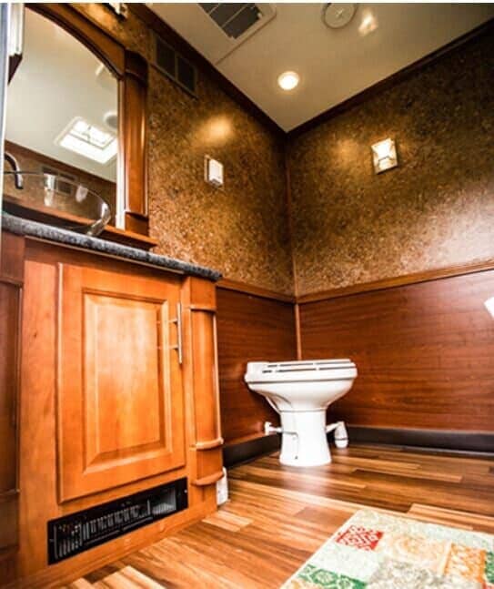Inside of Royal 2 Stall Restroom Trailer — Toilets Rental in Clarksville, NY