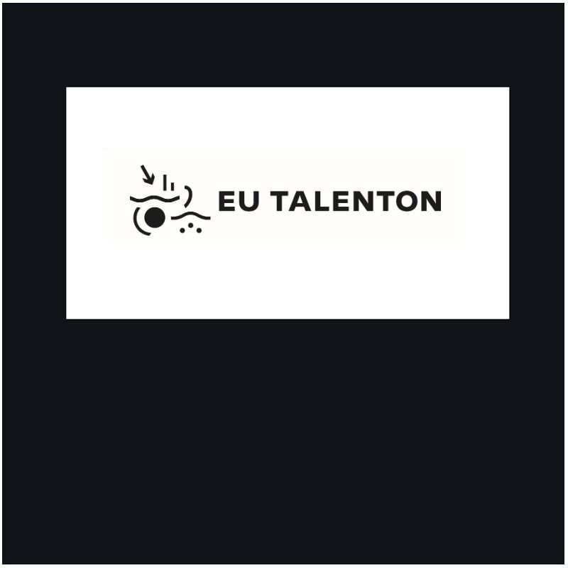 A black and white logo for eu talenton