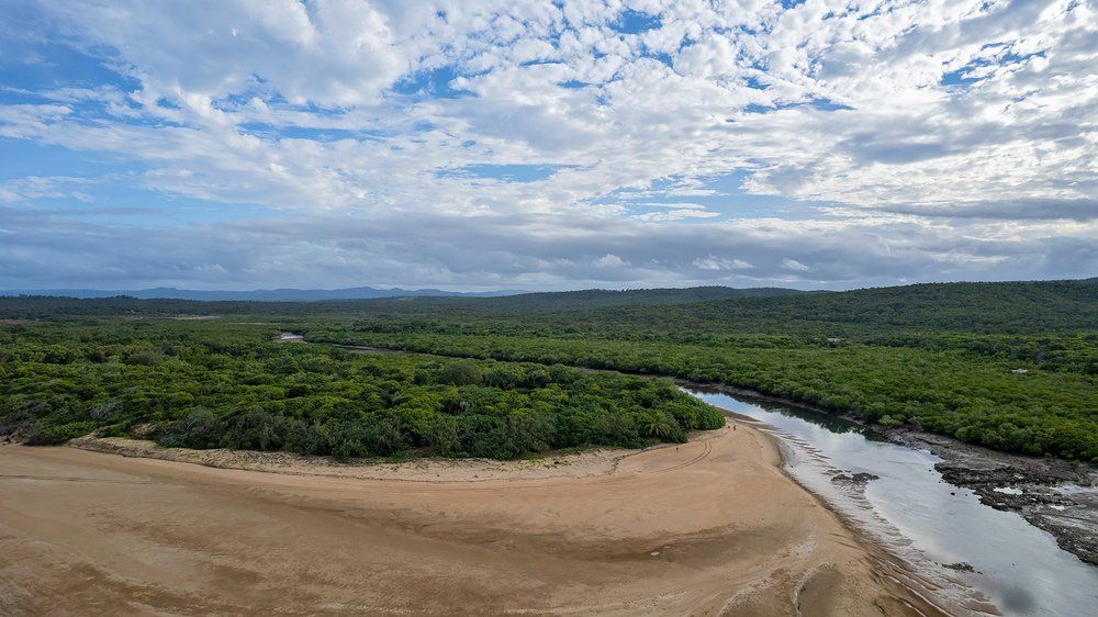 Beach beside a creek at low tide with a cloudy blue sky — Auto Electrician Near Me in Palmerston NT