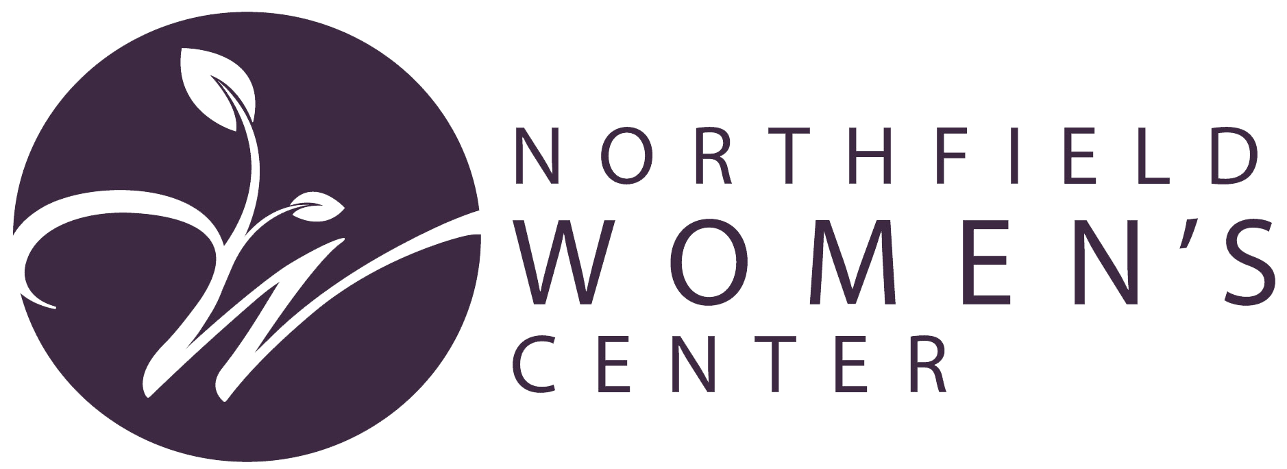 Northfield Women's Center logo: a purple circle with a stylized white plant and the center's name in black text.