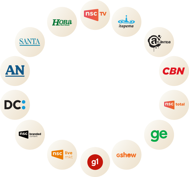 Logos dos produtos e serviços da NSC