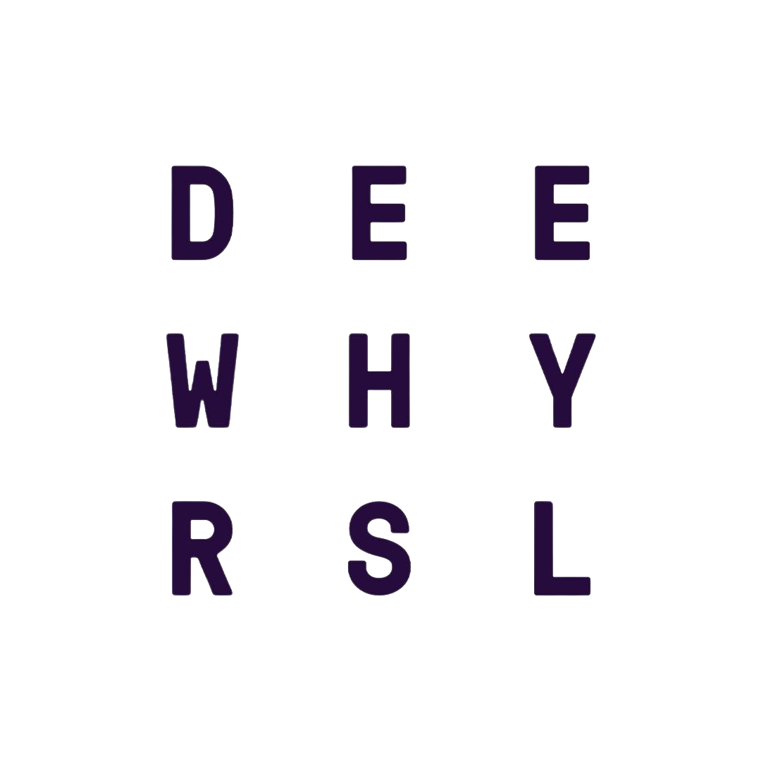 A logo for a company called dee why rsl.