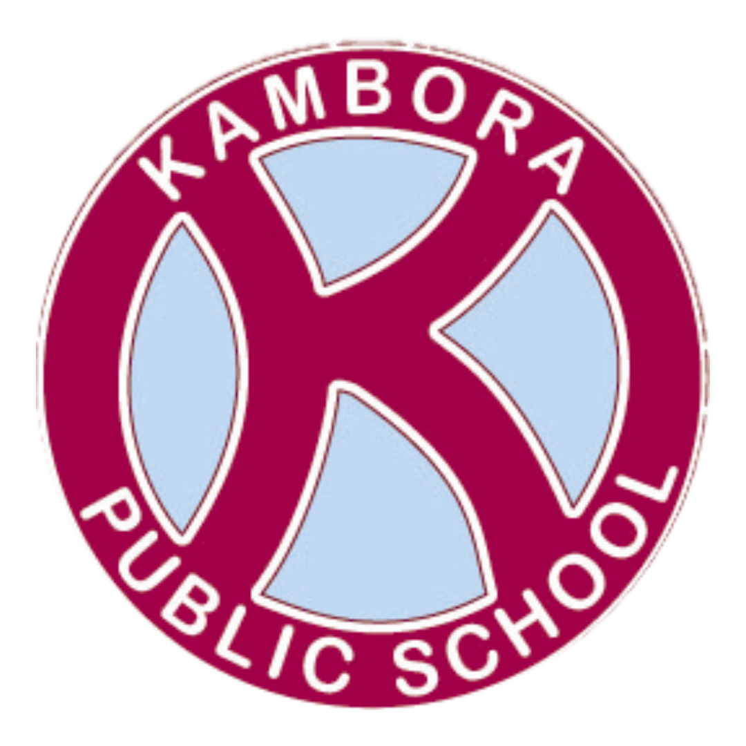 A logo for kambora public school with a red circle