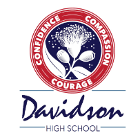 A logo for davidson high school with a flower in the center