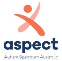 The logo for aspect autism spectrum australia shows a person with their arms outstretched.