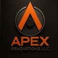 Logo for Apex Renovations LLC: Orange A in a gray circle, text "APEX" and "RENOVATIONS LLC" in orange on black background.