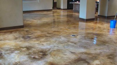 Beautiful Acid Stained Concrete Floor In Building