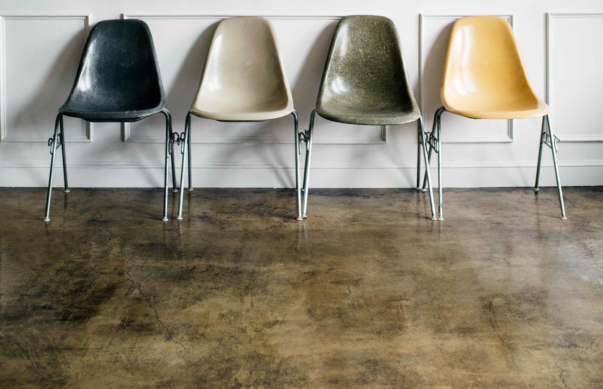 Chairs In Living Room On Cream Polished Concrete Floor