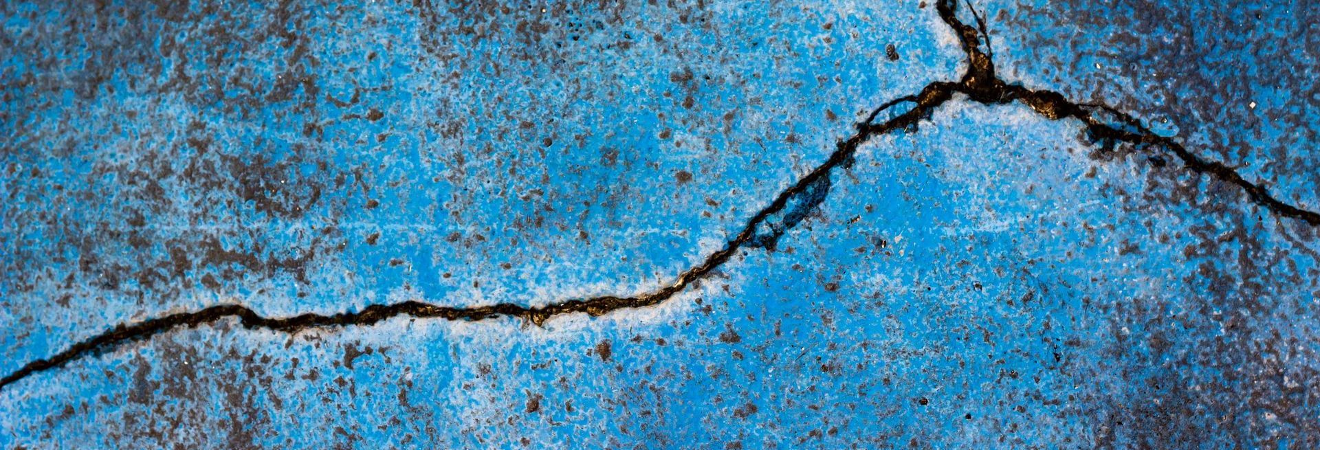 Cracked Concrete With Blue Color