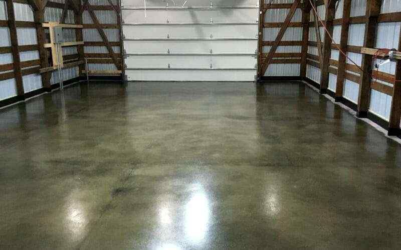 Water Based Stained Concrete Floor In Garage