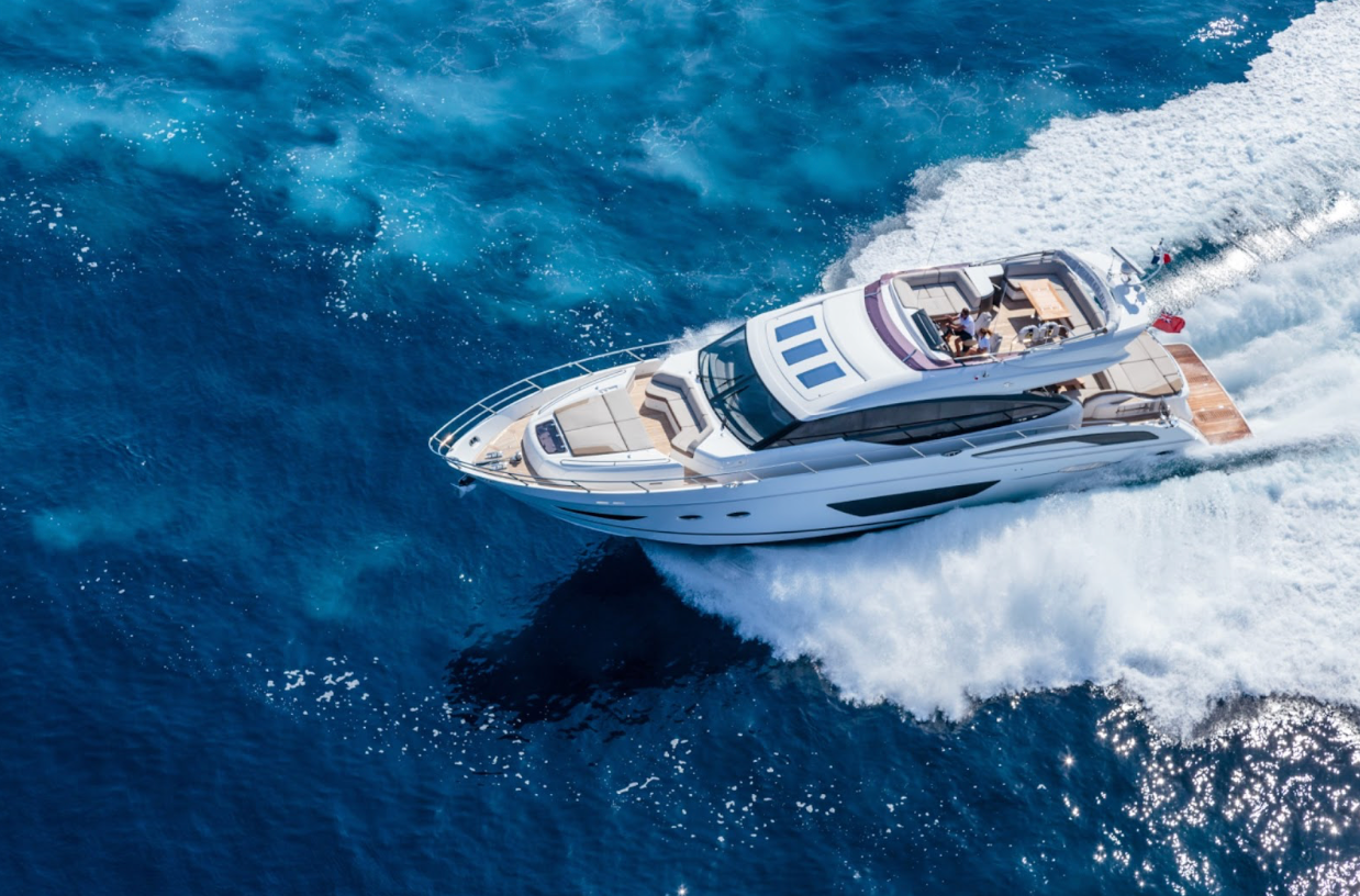 Charter boat sailing in beautiful ocean waters