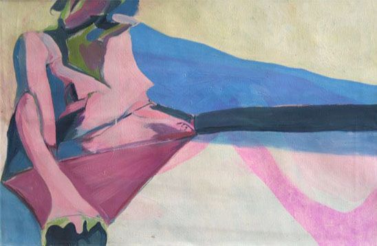Abstract painting of a reclining figure