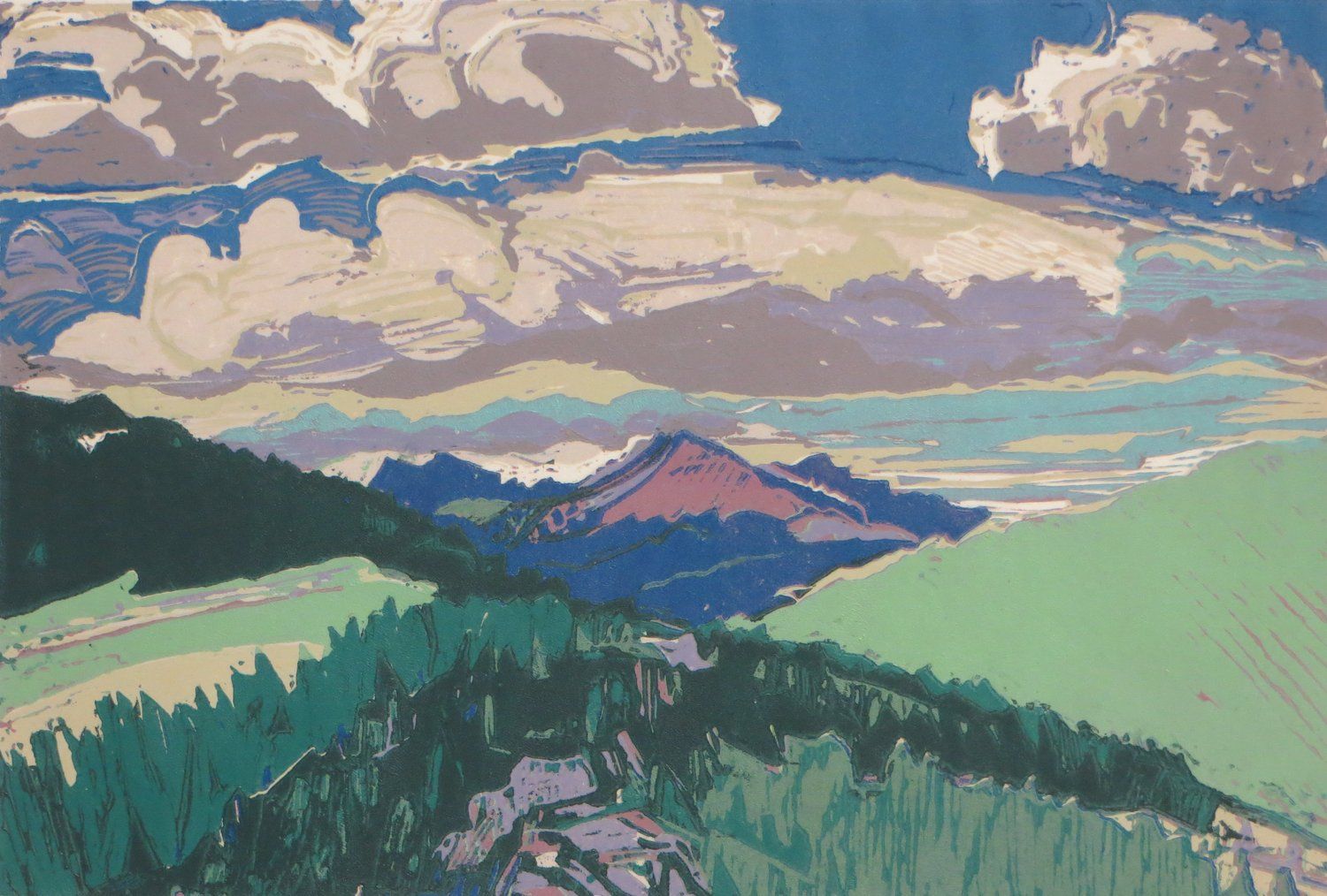 Mountain landscape with blue sky