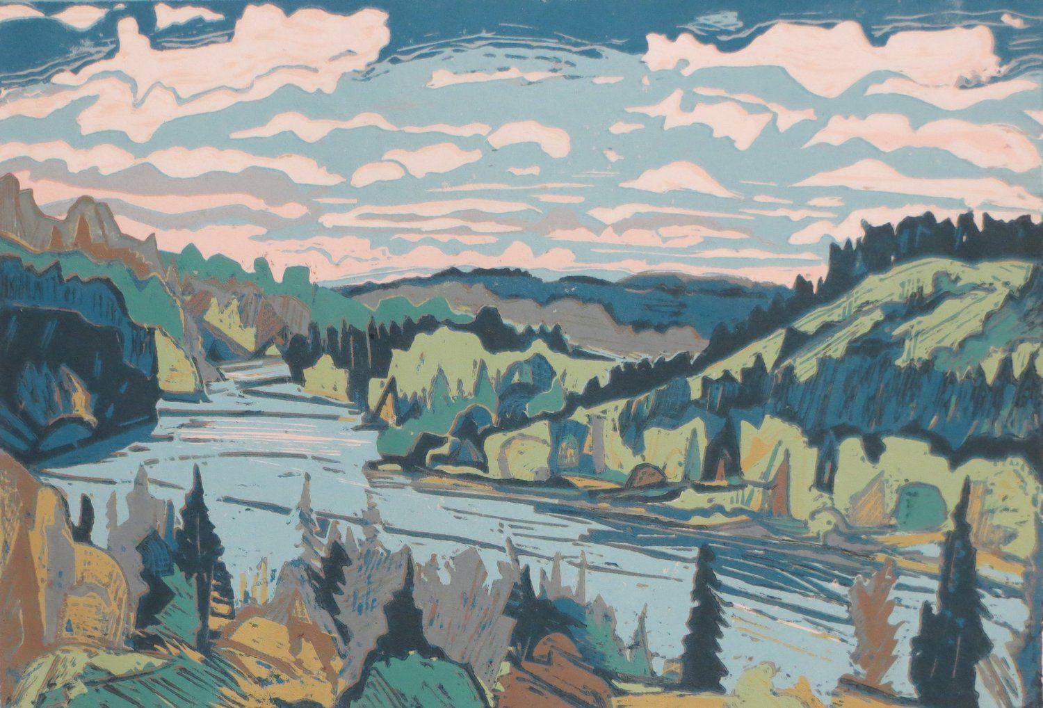 River flowing through a valley