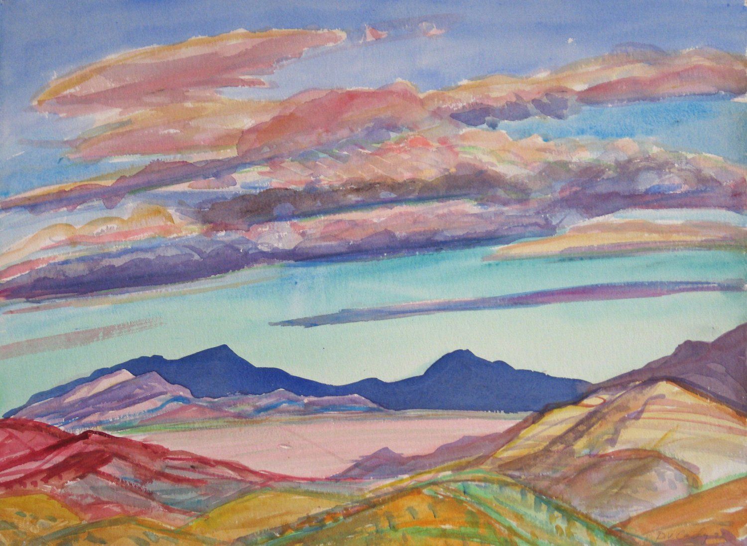 Colorful watercolor landscape