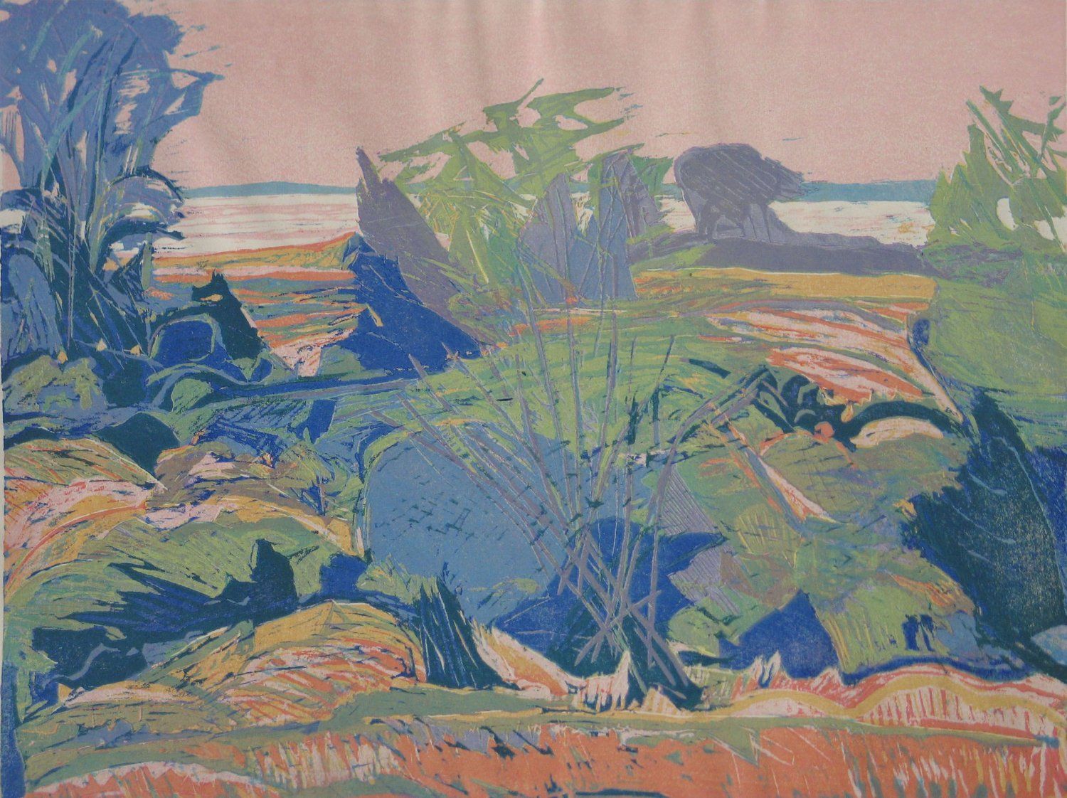 Colorful landscape with trees