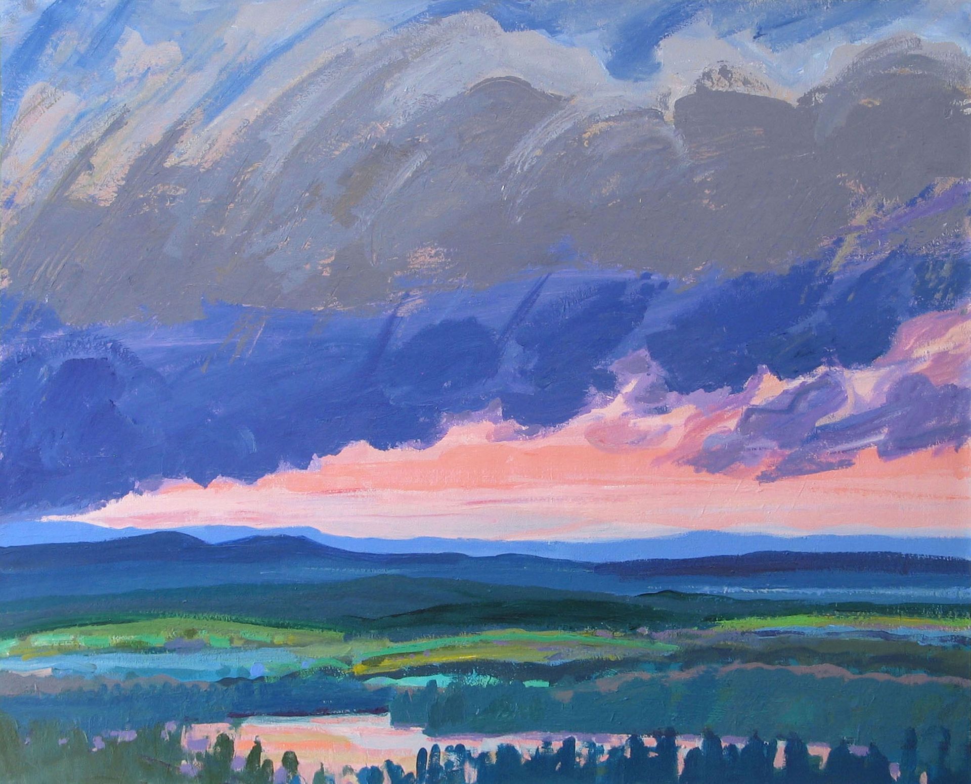 Dramatic sky over landscape