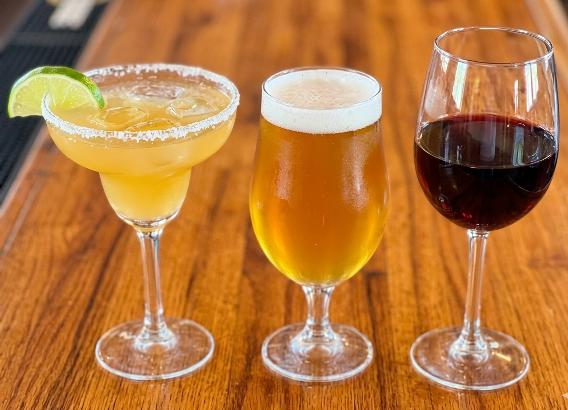Photo of 3 drinks at Lakeshore bar