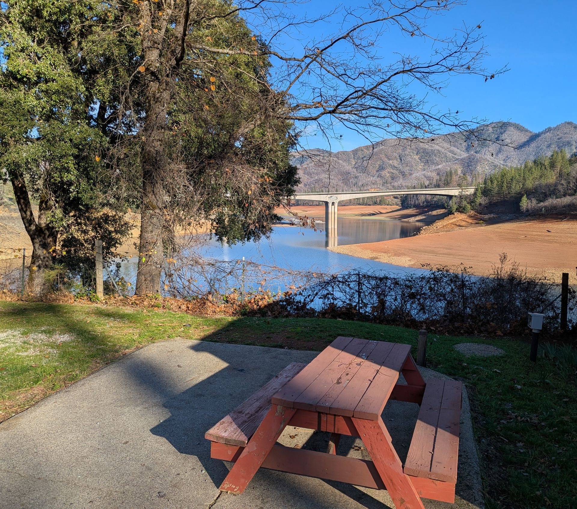 RV spot with views of Lake Shasta