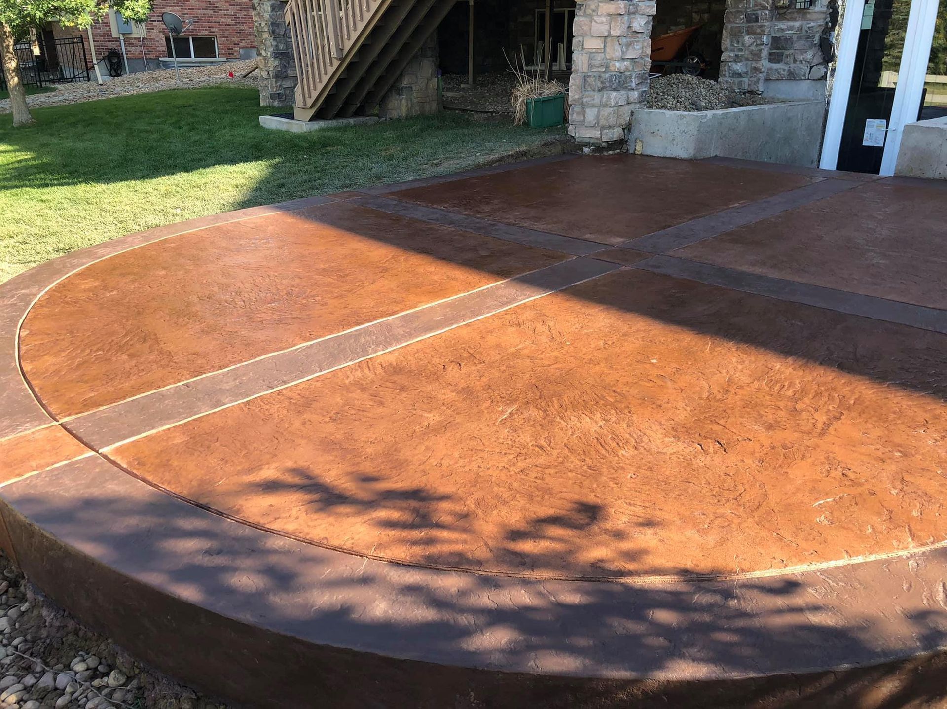 Curved Path Stamped colored  Concrete
