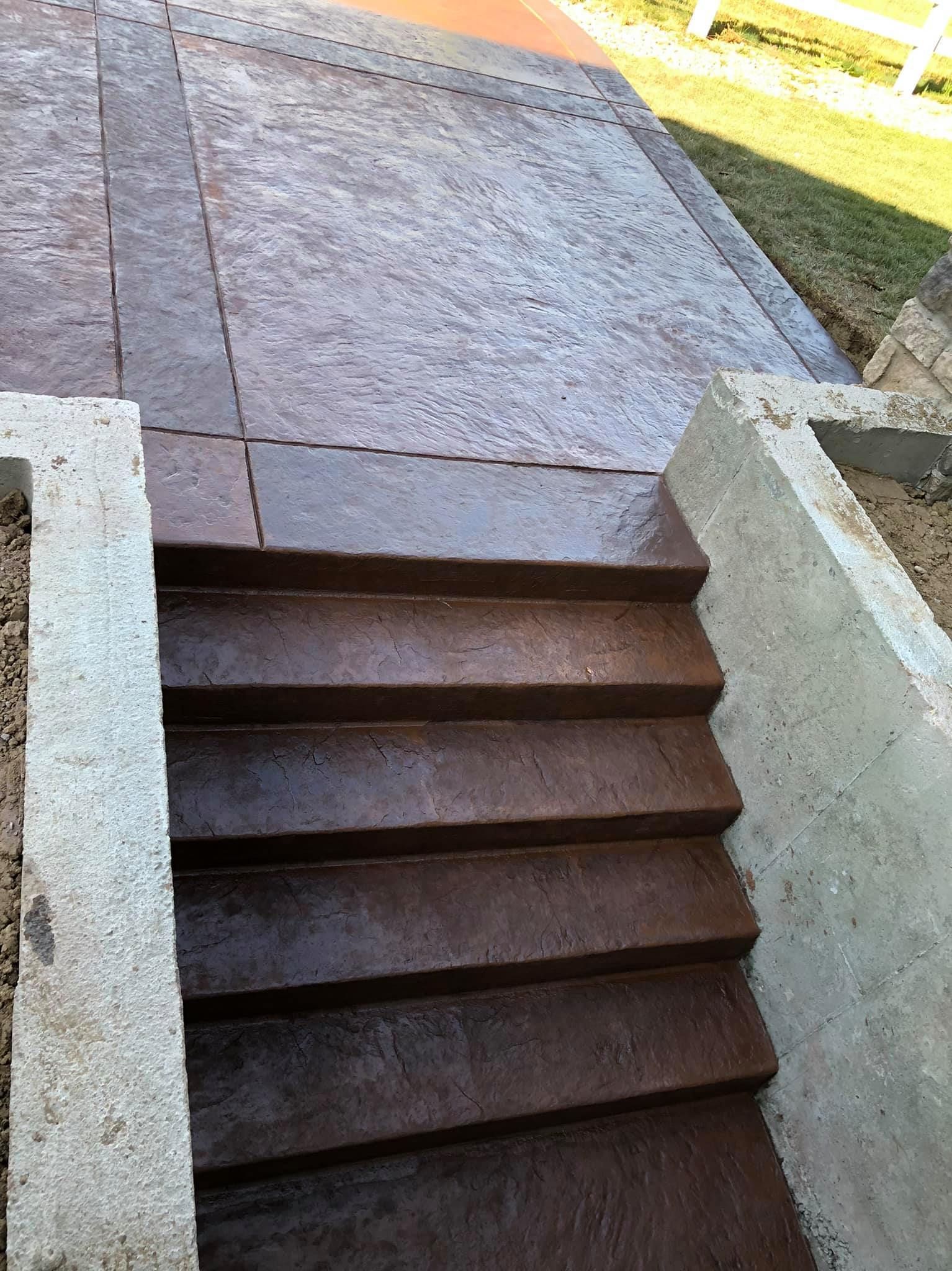 colored concrete steps