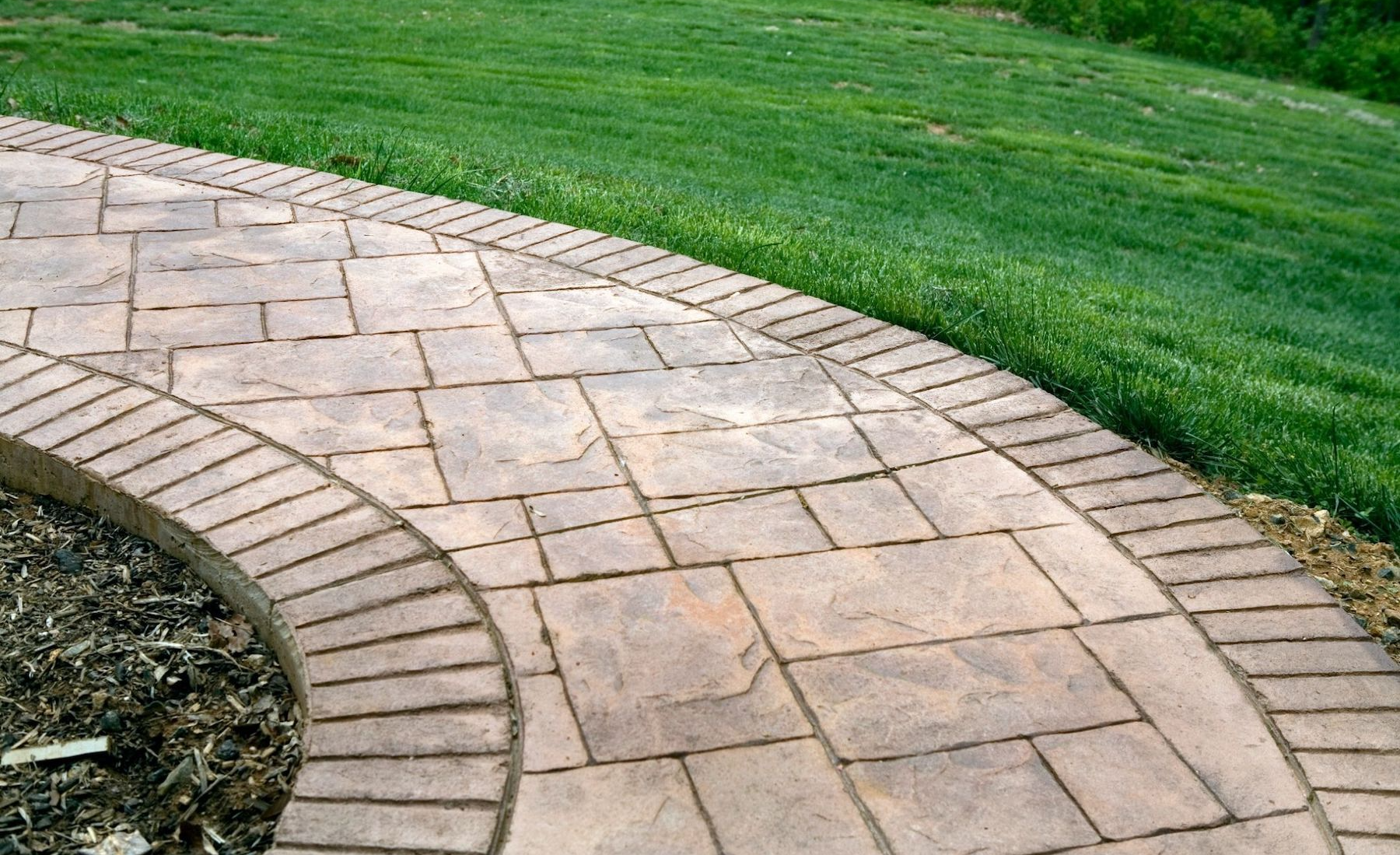 Curved Path Stamped Concrete