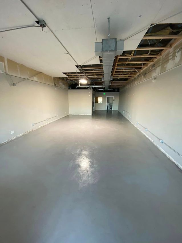 concrete floor office space