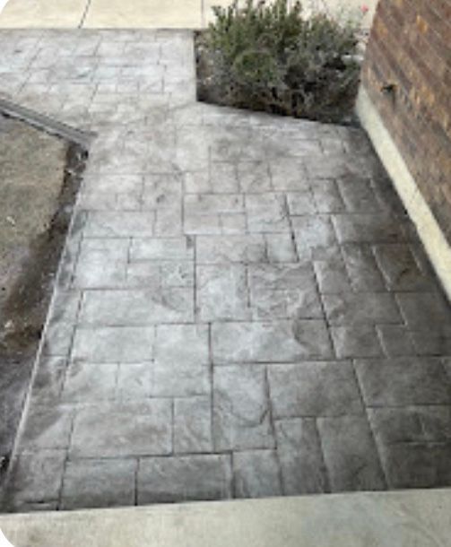 Stamped concrete sidewalk
