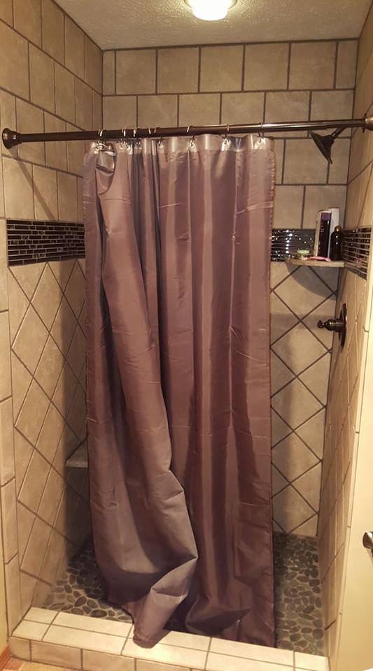 Bathroom With Curtain — Mountain Home, AR — Custom Glass